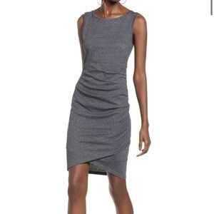 Leith Women’s Gray Rouched Body Con Tank Dress size Medium